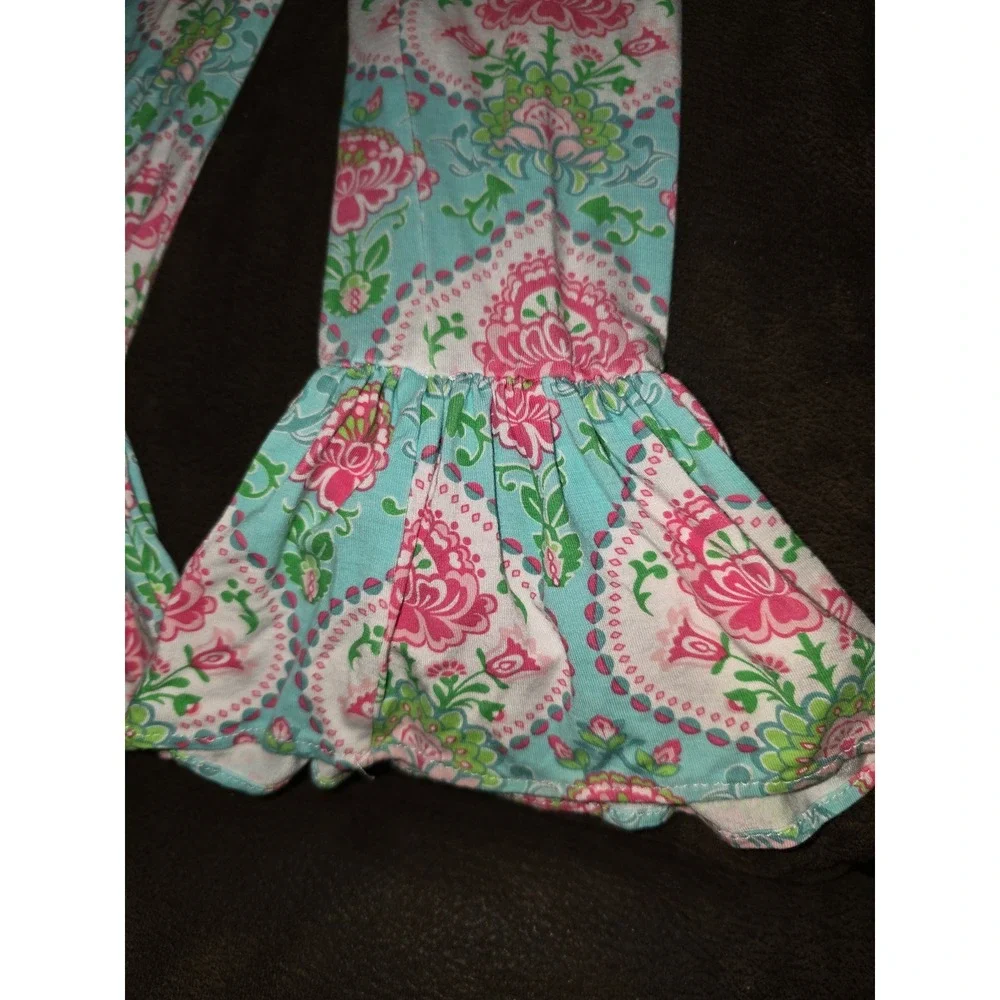 Mud‎ pie butterfly spring outfit top and flared leggings size 3t